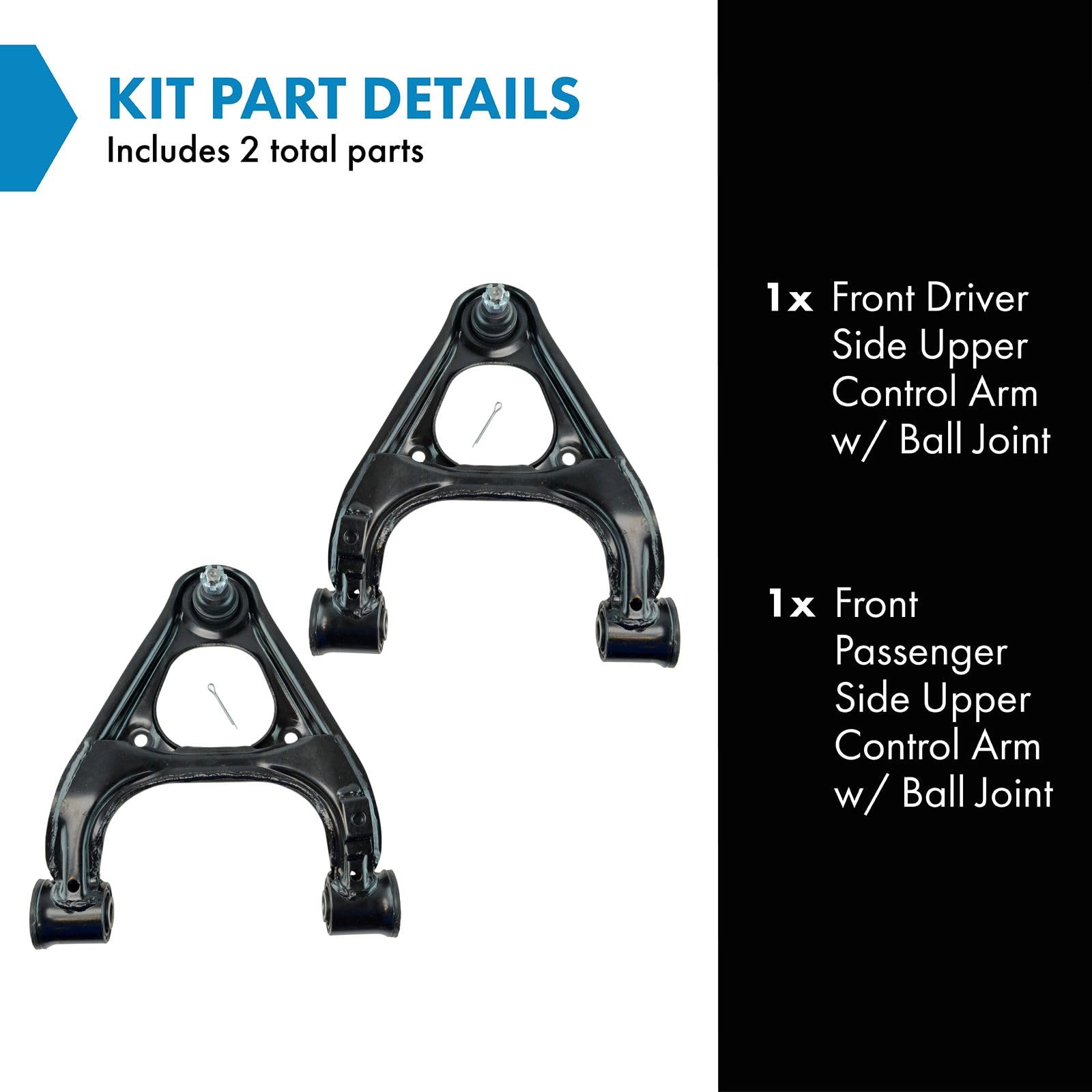 Trq Front Upper Control Arm With Ball Joint Set Compatible With 1999-2005 Mazda Miata