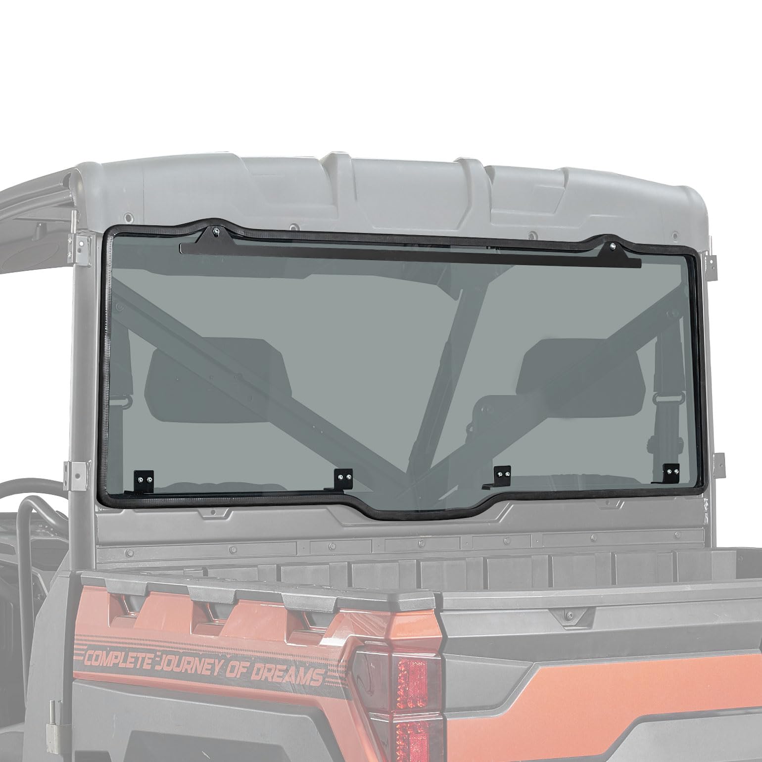 Kemimoto Rear Window Compatible With Polaris Ranger Xp 1000/Crew 2017-2025, Ranger 1000/Crew 2020-2025, Polaris Ranger Xp 900/Crew 2013-2019 Light Smoke Tint Hard Replace#2879013 Utv Rear Windshield