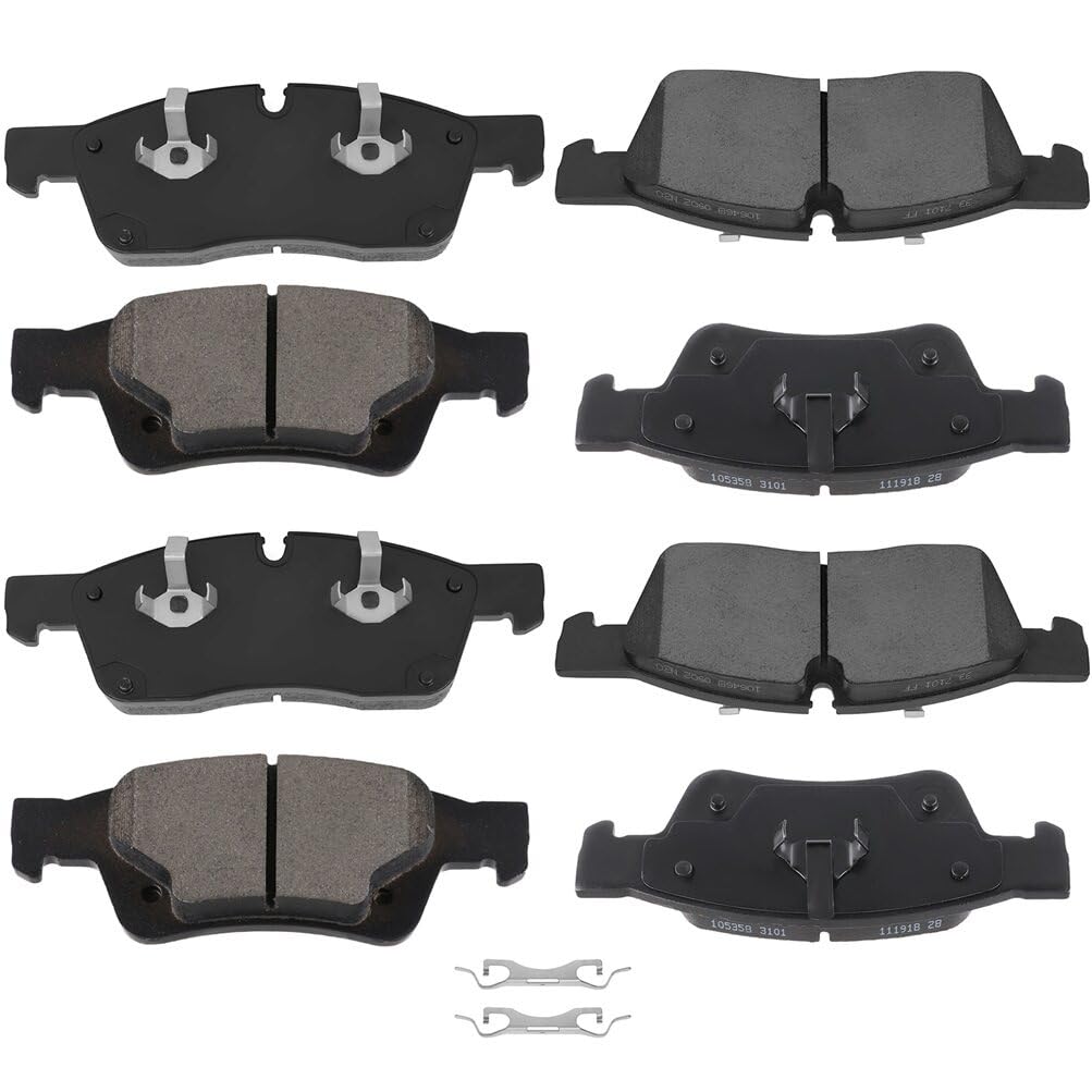 Automuto 8Pcs Front & Rear Disc Brake Pads Set D1498 D1629 For Dodge For Durango 2017-2018,For Jeep Grand Cherokee 2017-2019