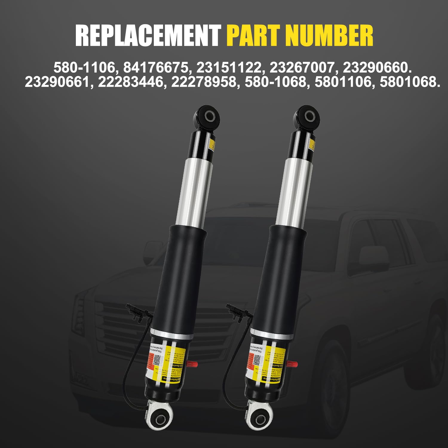 Yutmatin 84176675 580-1106 Rear Air Shock Strut Absorbers Compatible with Cadillac Chevy Suburban Tahoe GMC Yukon XL 2015-2020 2
