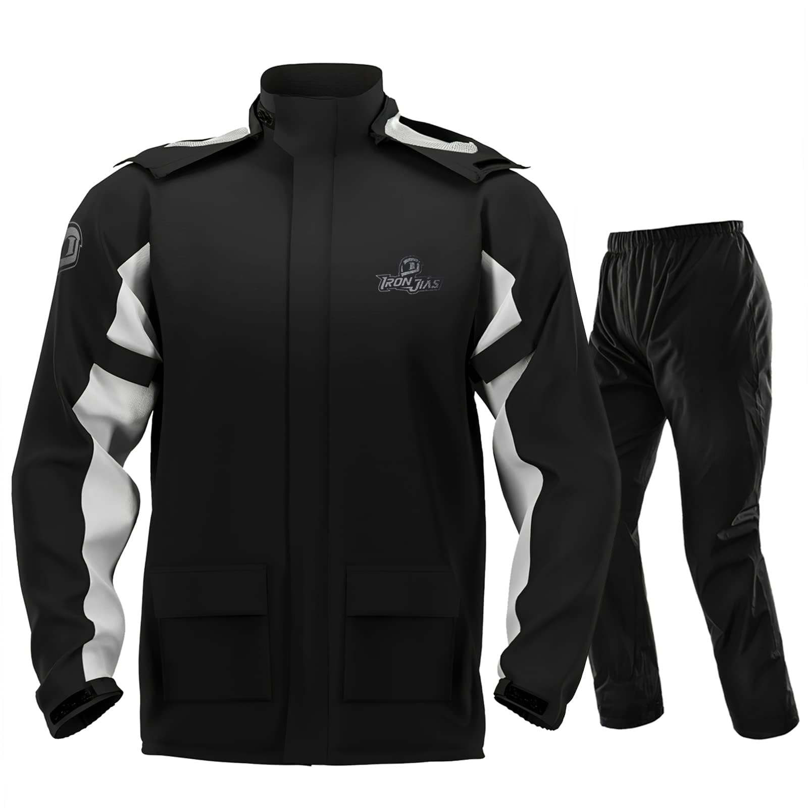 IRON JIA'S Rain Suit, Motorcycle Rain Gear Suit for Men & Women, Jackets & Pants Reflective Waterproof Breathable Rainsuit