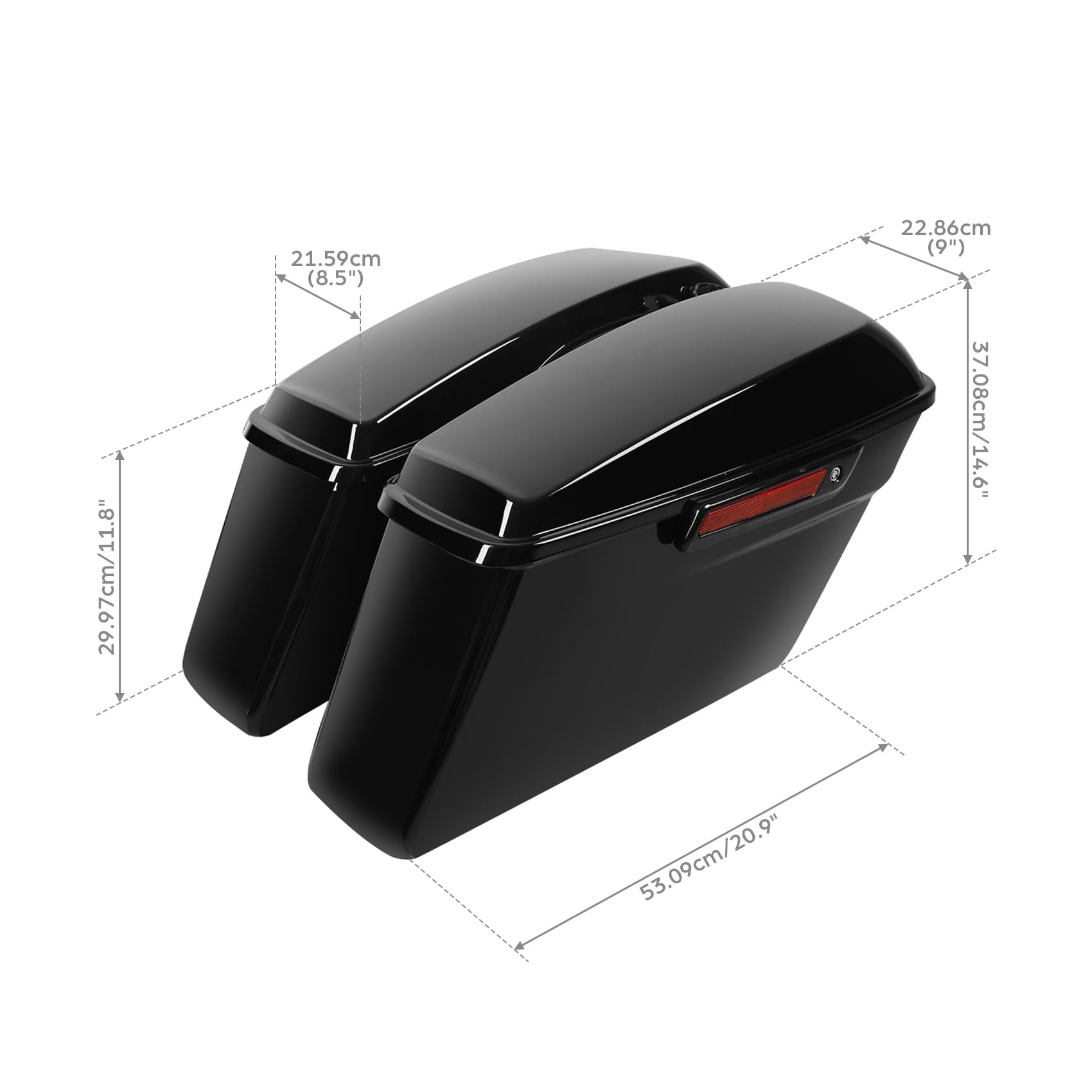 Tct-Motorparts Complete Hard Saddlebags W/Black Latch Fit For Harley Touring Road King Street Electra Glide Ultra-Classic 2014-2