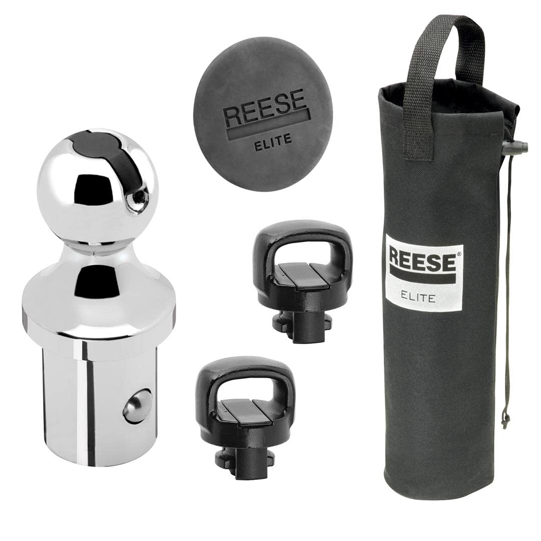 Reese Elite Series Gooseneck Hitch Head, Accessory Kit, Gooseneck Hitch Ball, Storage Bag, Safety Chain Attachments, Hole Cover