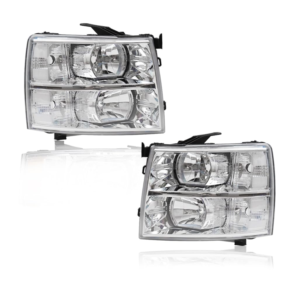 G-Plus Headlights Assembly Pair, Fit For 2007-2013 Chevy Silverado 1500/2007-2014 Silverado 2500 3500 & Hd Headlamp, Driver Side