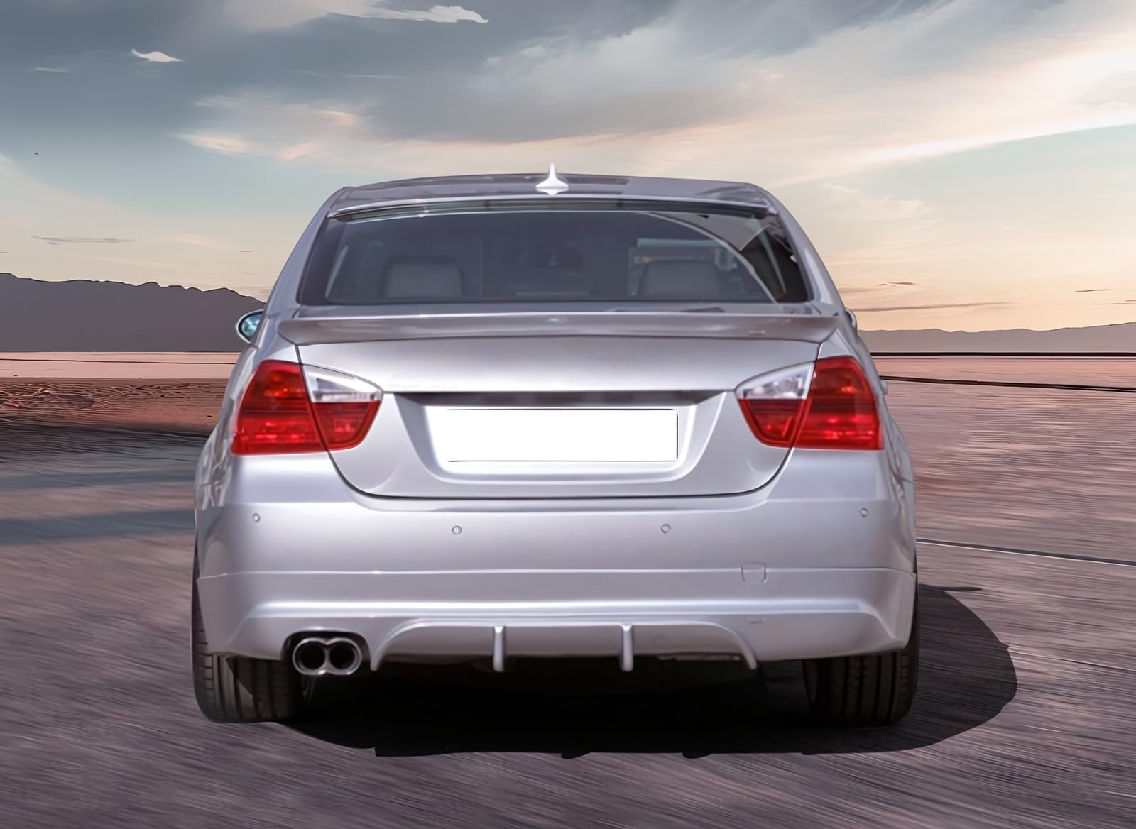 Rear Bumper Lip Compatible with 2005-2012 BMW E90 3-Series, AC-S Style Black PU Rear Lip Finisher Under Chin Spoiler Underspoiler Splitter Valance Underbody Bumper Fascia Add On by IKON MOTORSPORTS