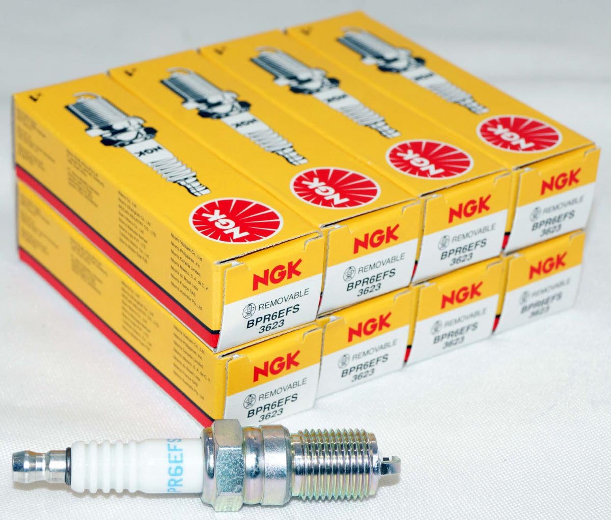 NGK Spark Plug BPR6EFS 3623 (Pack of 8) Escort Fiesta Granada Orion Scorpio Boat Inboard Motor Mower Reach 18mm Gap 0.8mm Resist