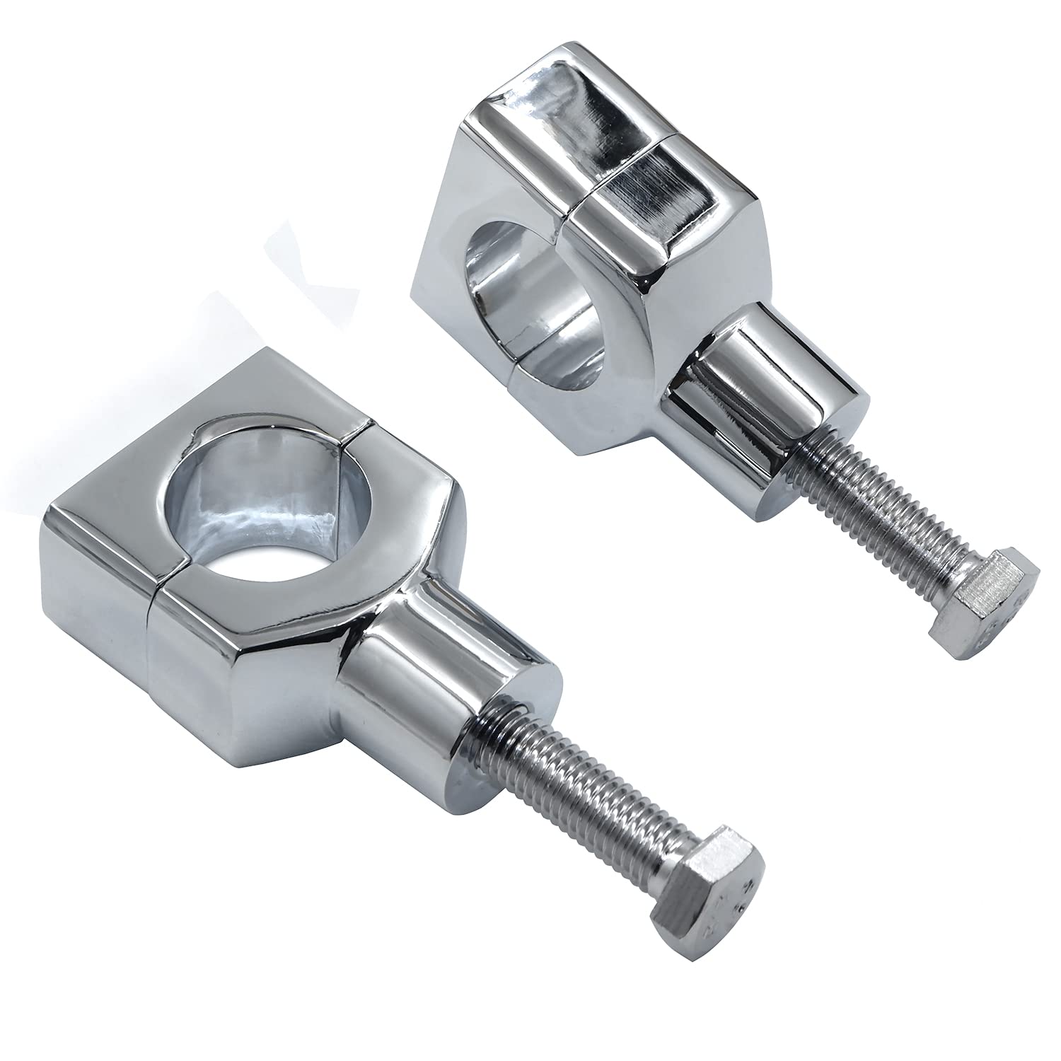 HongK- Chrome 1.25'' Motorcycle 31.25mm Handlebar Riser Clamp Compatible with H-D Cruisers Choppers [P/N: MT030-008-1.25'']