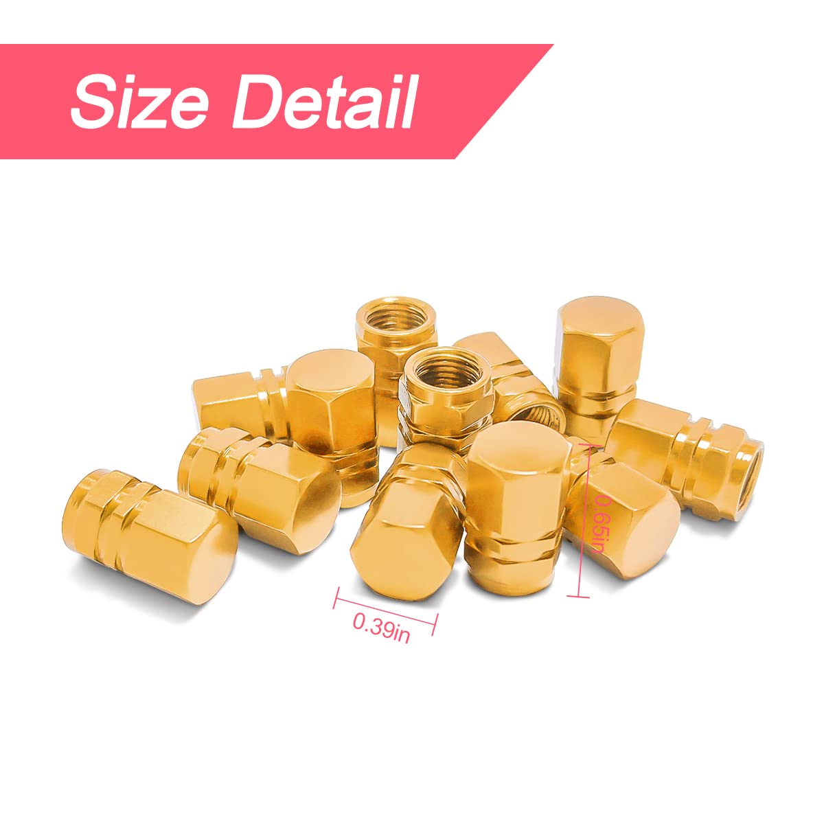 12 Pcs Car Tire Valve Stem Caps, Airtight Caps/Covers, Universal For Cars, Bicycles, Motorcycles, Suvs, Car Accessories For Men Women (Yellow)