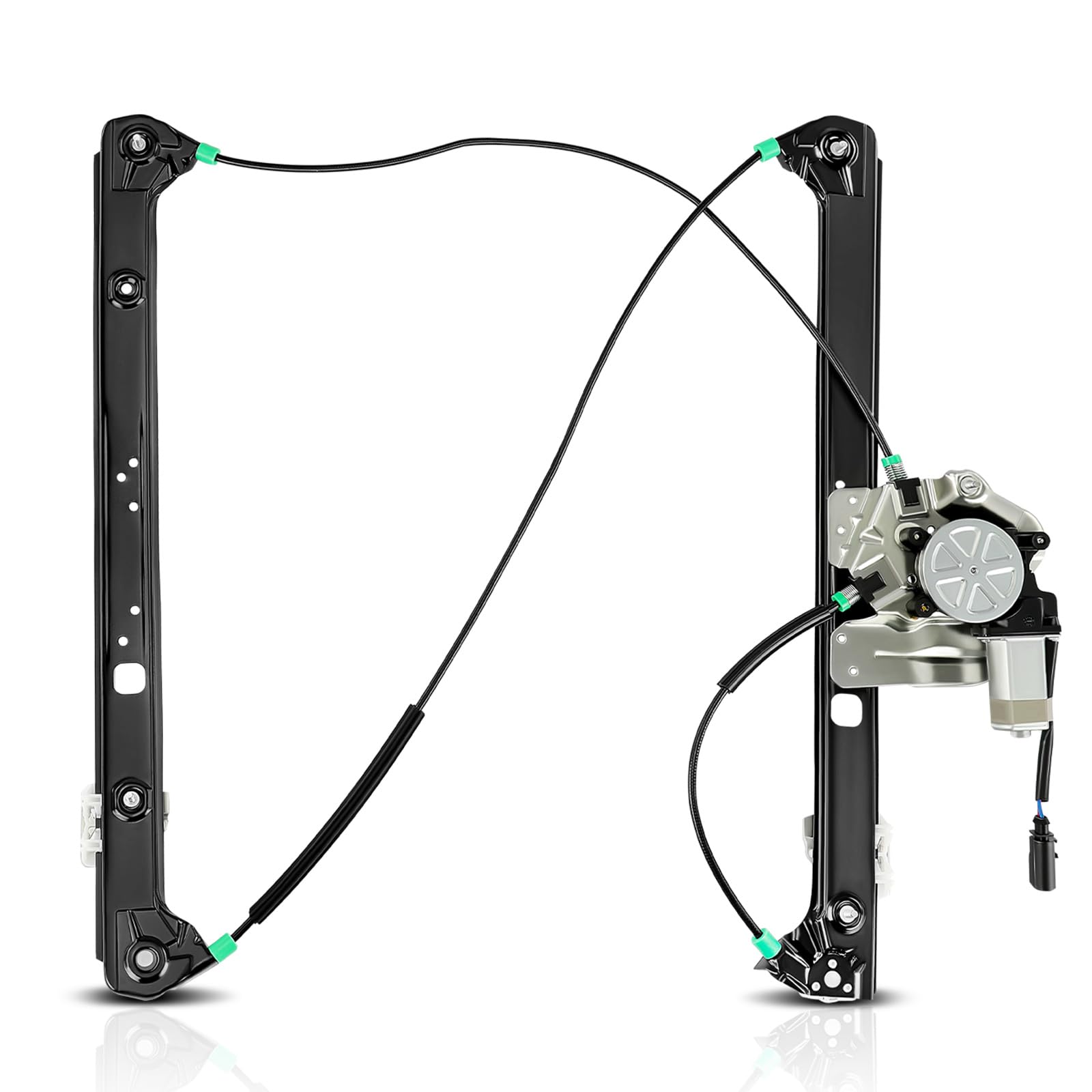 YHTAUTO Front Driver Side Power Window Regulator with 2-Pin Motor Assembly Compatible with BMW E53 Series X5 2000-2006 Sport Uti