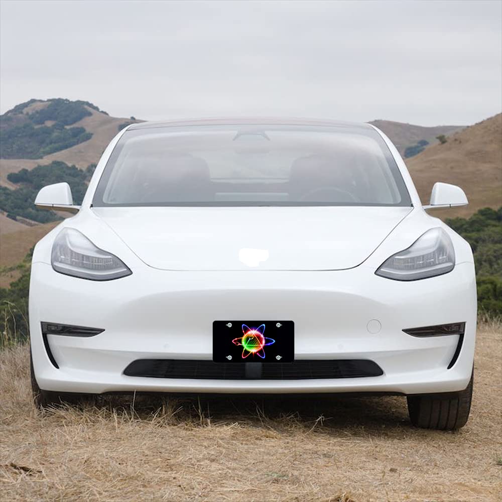 Lefolen Quantum Physics Atoms Car Front License Plate Cosmic Elements Nuclear Technology Universal Space Power Decorate License