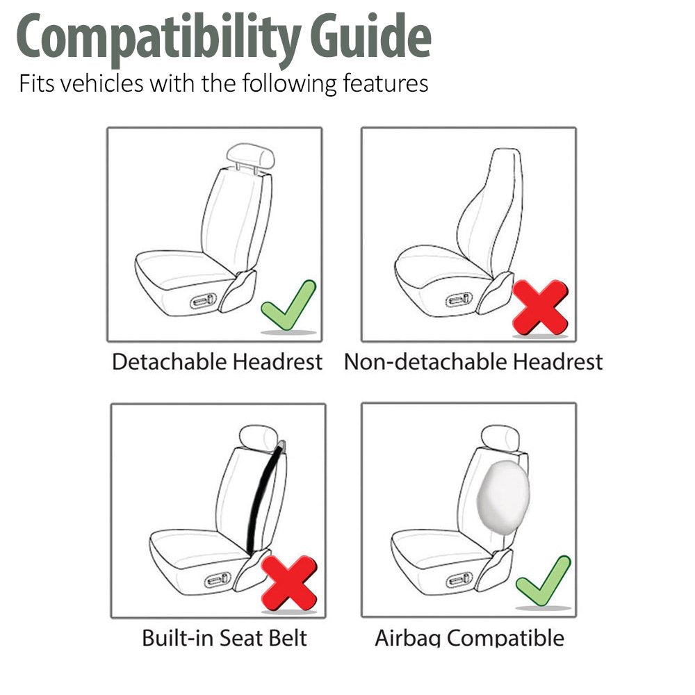 Fh Group Car Seat Covers Premium 3D Air Mesh Front Set With Gift - Universal Fit For Cars, Trucks & Suvs (Black) Fb068102