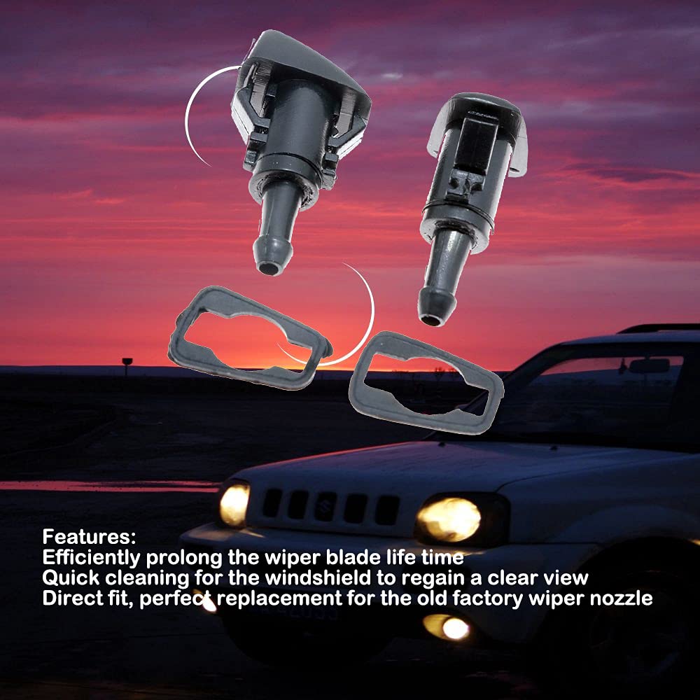 Pack of 2 Windshield Washer Nozzle Sprayers Kit Front Left Right Windshield Washer Squirter Nozzle for 2005-2015 Jeep 2004-2017