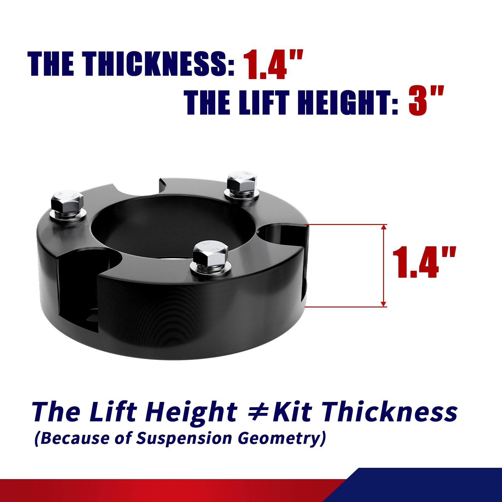 Flycle 3 Inch Front Leveling Lift Kits For 1999-2006 Tundra, 3'' Forged Front Strut Spacers Suitable For Tundra 1999-2006