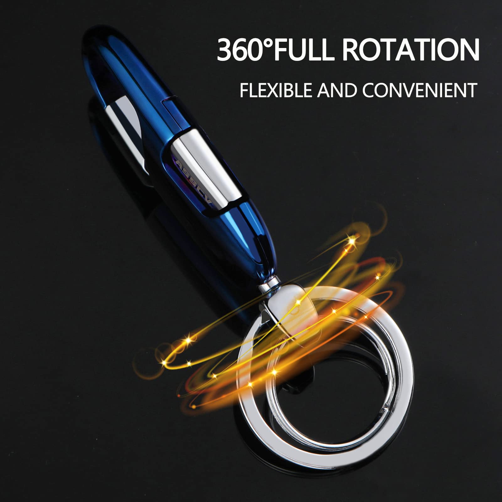 Asscv Car Keys Keychain, Heavy Duty Keychains,Car Key Fob Accessory For Men And Women,With Elegant Metal Box (Blue)