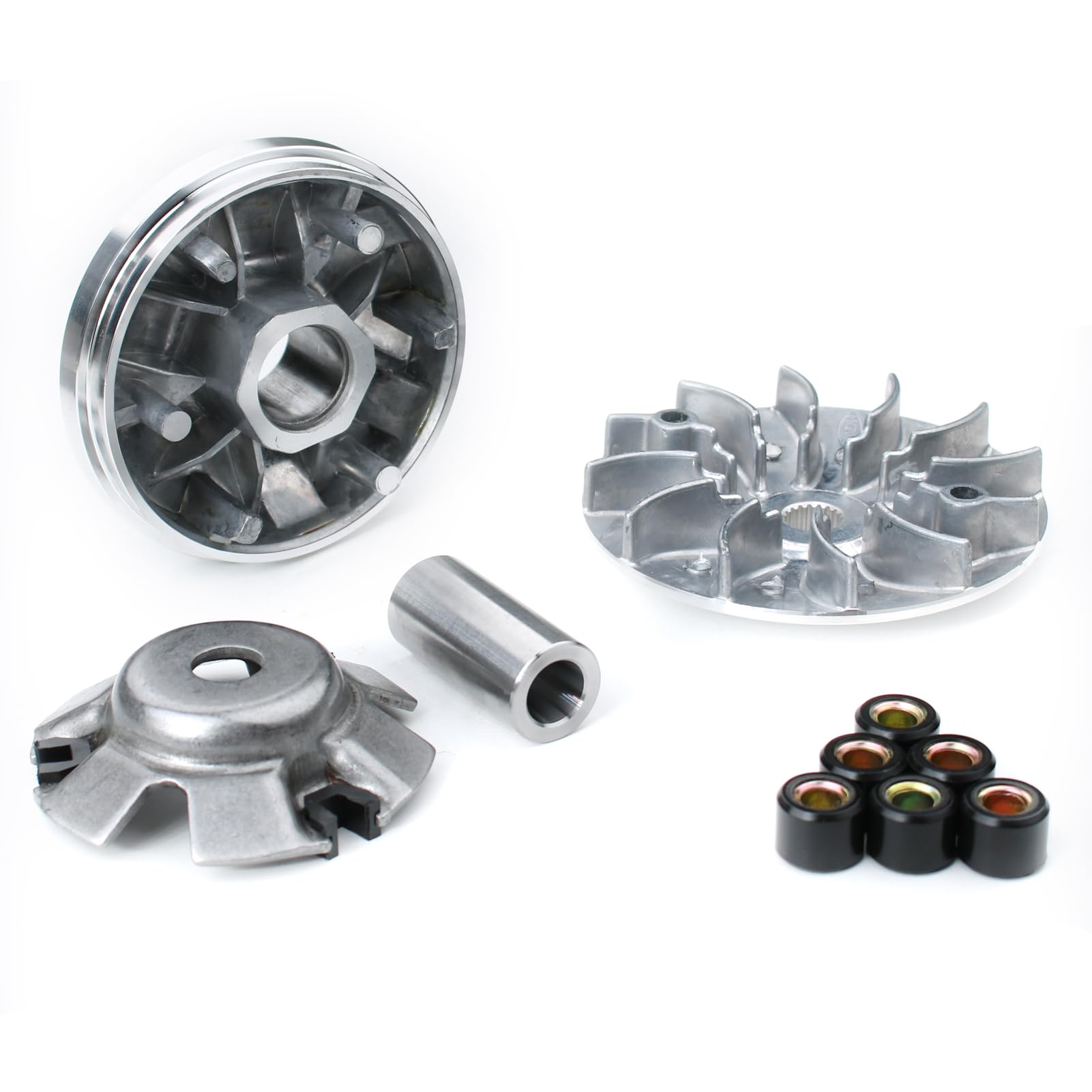 Glixal Gy6 125Cc 150Cc Variator Kit, Front Clutch Drive Pulley With 13G Roller Weights For 152Qmi 157Qmj Scooter Moped Atv Go-Kart Utv