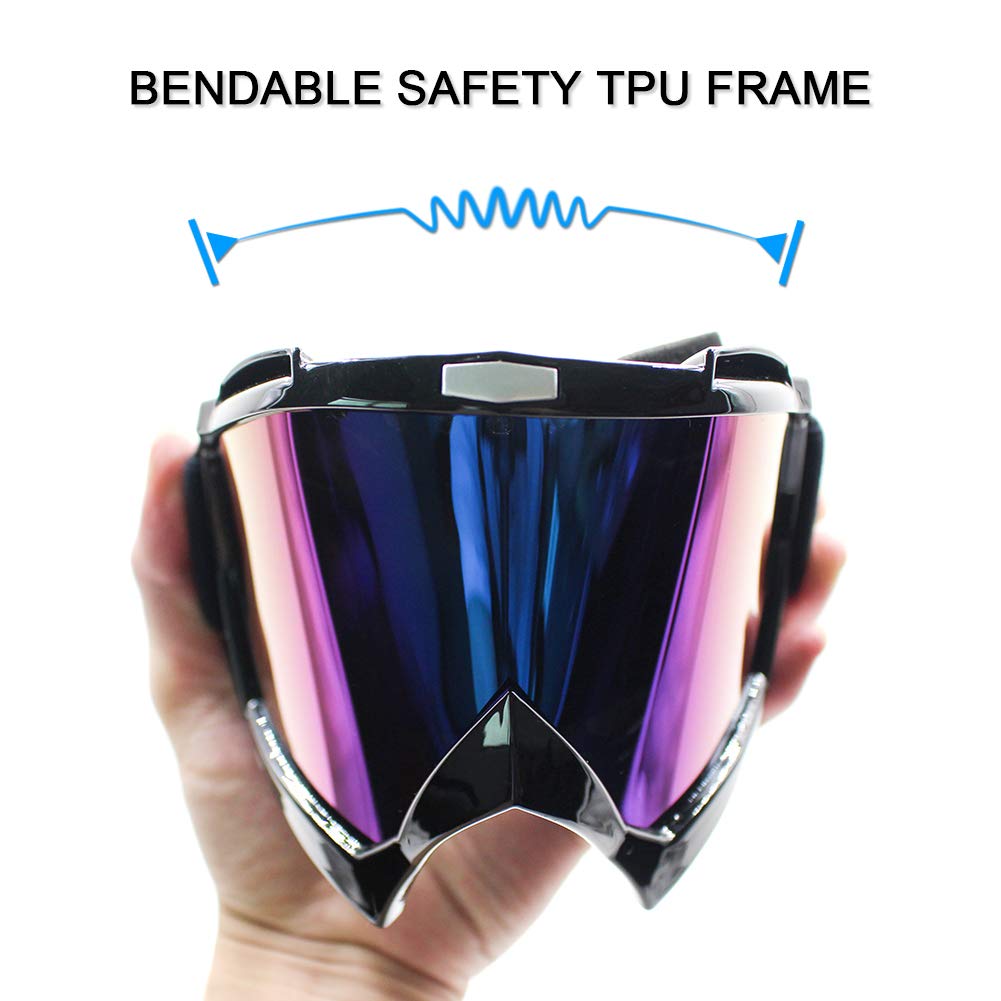 Sposune Dirt Bike Goggles - Uv400 Motorcycle Motocross Riding Goggles - Windproof, Dustproof For Adults Men Women Youth