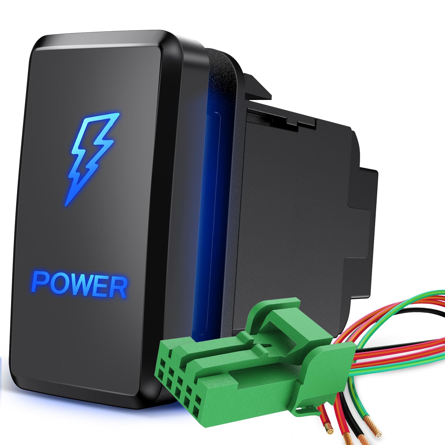 Nilight Power Push Button Switch 12V On Off Switches With Connector Wire Kit 1.54'' X 0.83'' Replacement For Toyota Tacoma Tundr