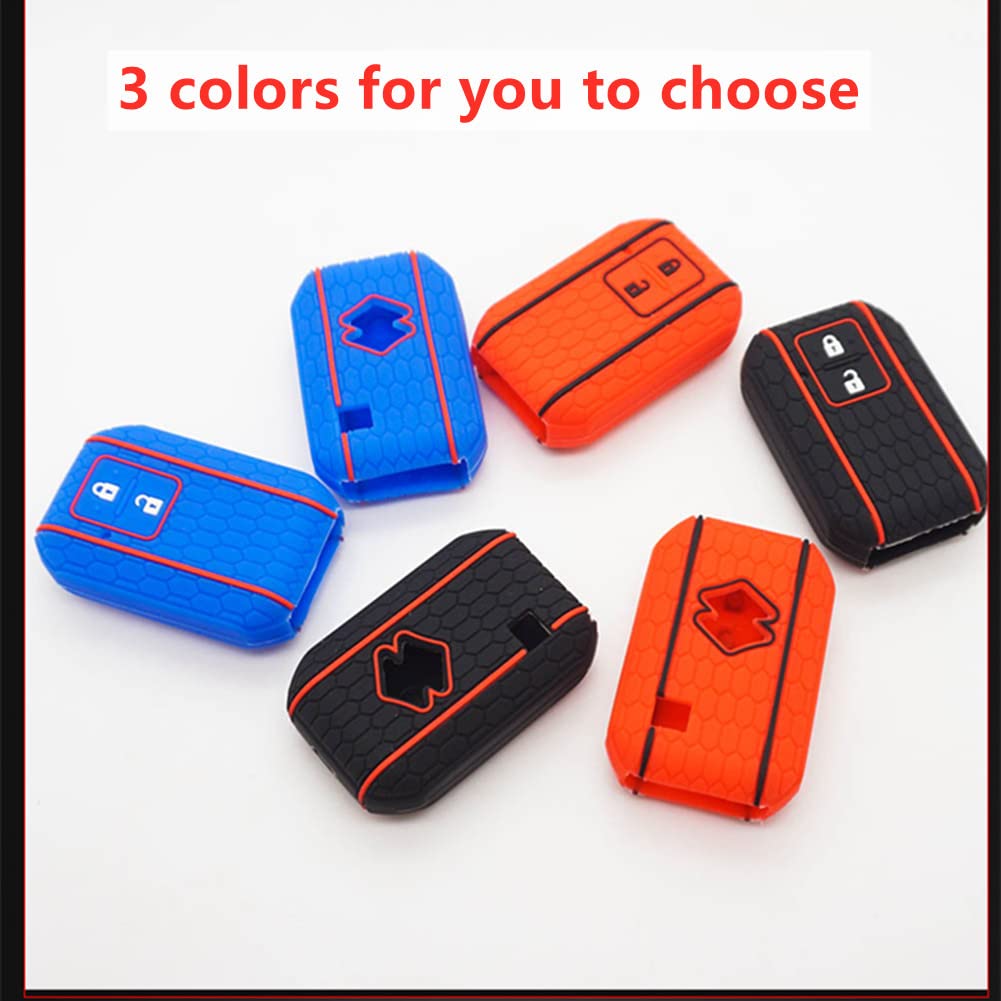 Otmik Silicone Car Key Cover Case Compatible With Suzuki New Swift Wagon R Monopoly Ignis Xl7 Soft Key Shell (Blue 2 Buttons)