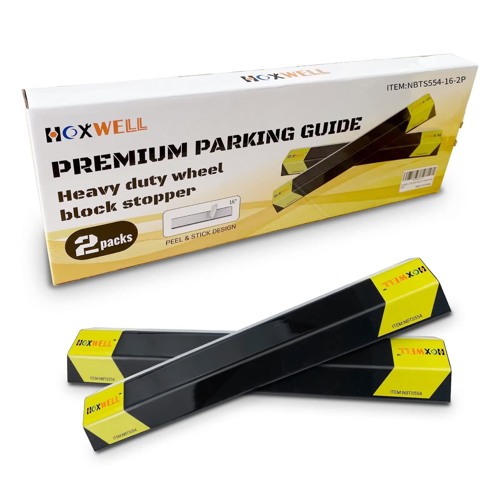 Hoxwell 16" 2 Pcs Heavy Duty Parking Aid For Garage, Parking Gadgets Protects Car And Garage Walls, Parking Stopper Easy To Install 2 Packs