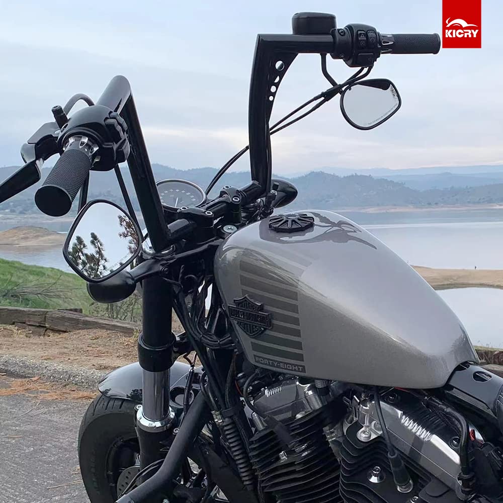 KICRY 1'' Motorcycle Hand Grips Black Chrome Handlebar Grips Compatible with Harley Touring Honda Yamaha Suzuki Kawasaki (Claw B