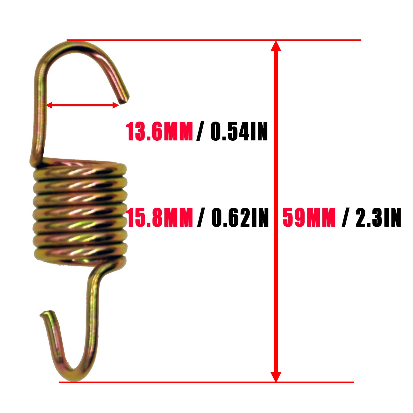 Cqspmoto Motorcycle Kickstand Spring Metal Motorcycle Kick Side Stand Spring Gold Universal Brake Pedal Return Spring Kit Steel Springs Replacement For Mini Bike, Bike, Dirt Bike, Scooters 3 Pcs