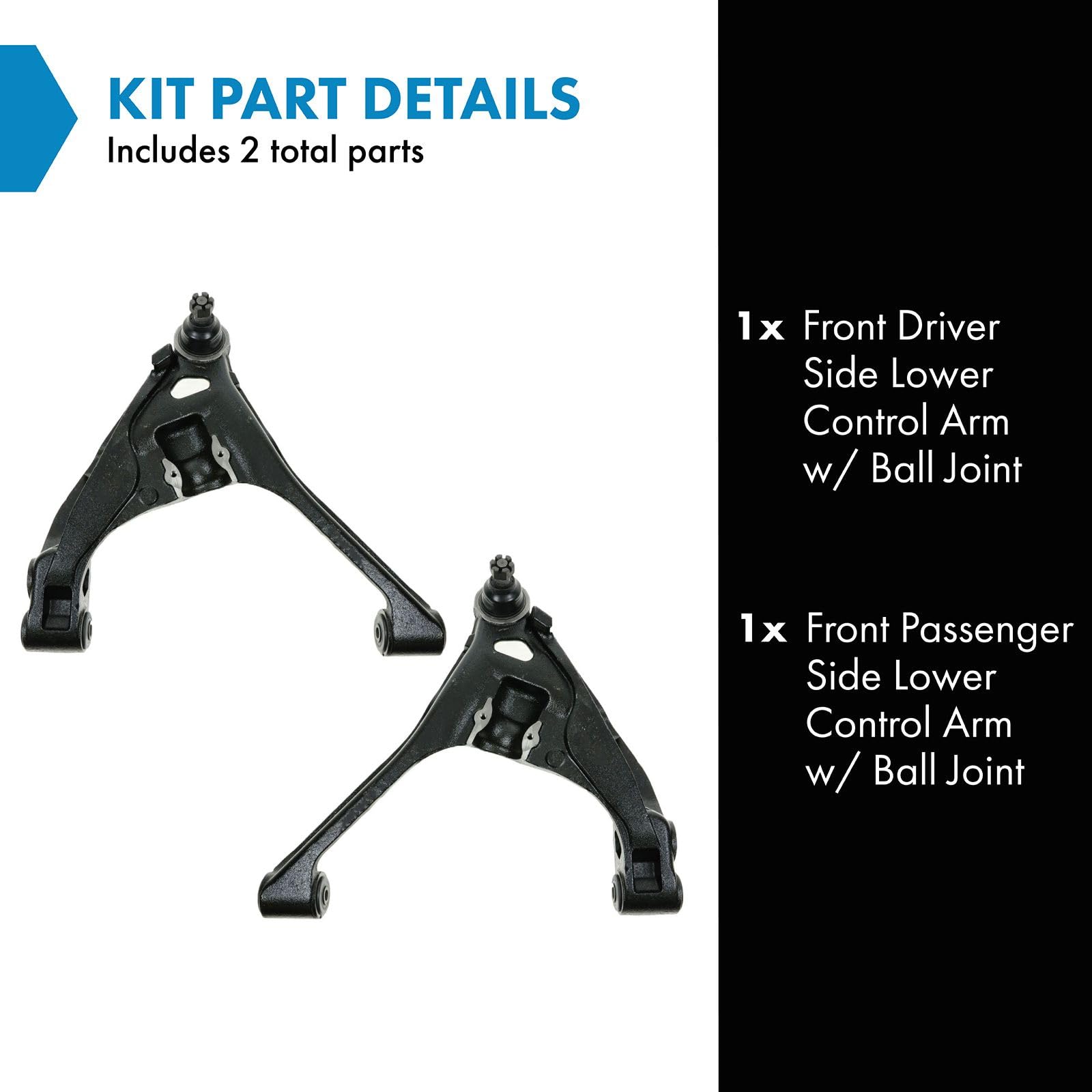 Trq Front Lower Control Arm With Ball Joint Set Compatible With 2000-2004 Dodge Dakota 2000-2003 Durango