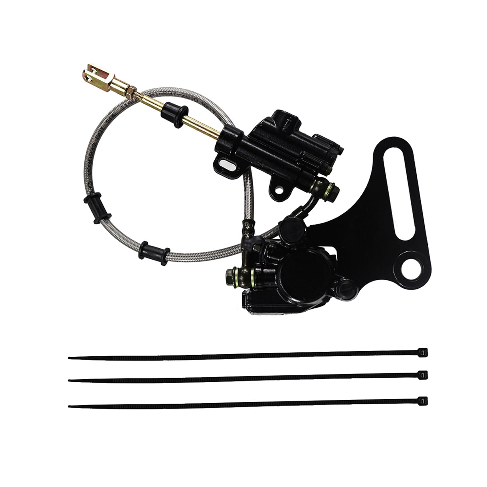 PRO BAT 15mm Rear Brake Assembly Master Cylinder Caliper Replacement for Coolster SDG SSR 107 110 125 I BK12, Black