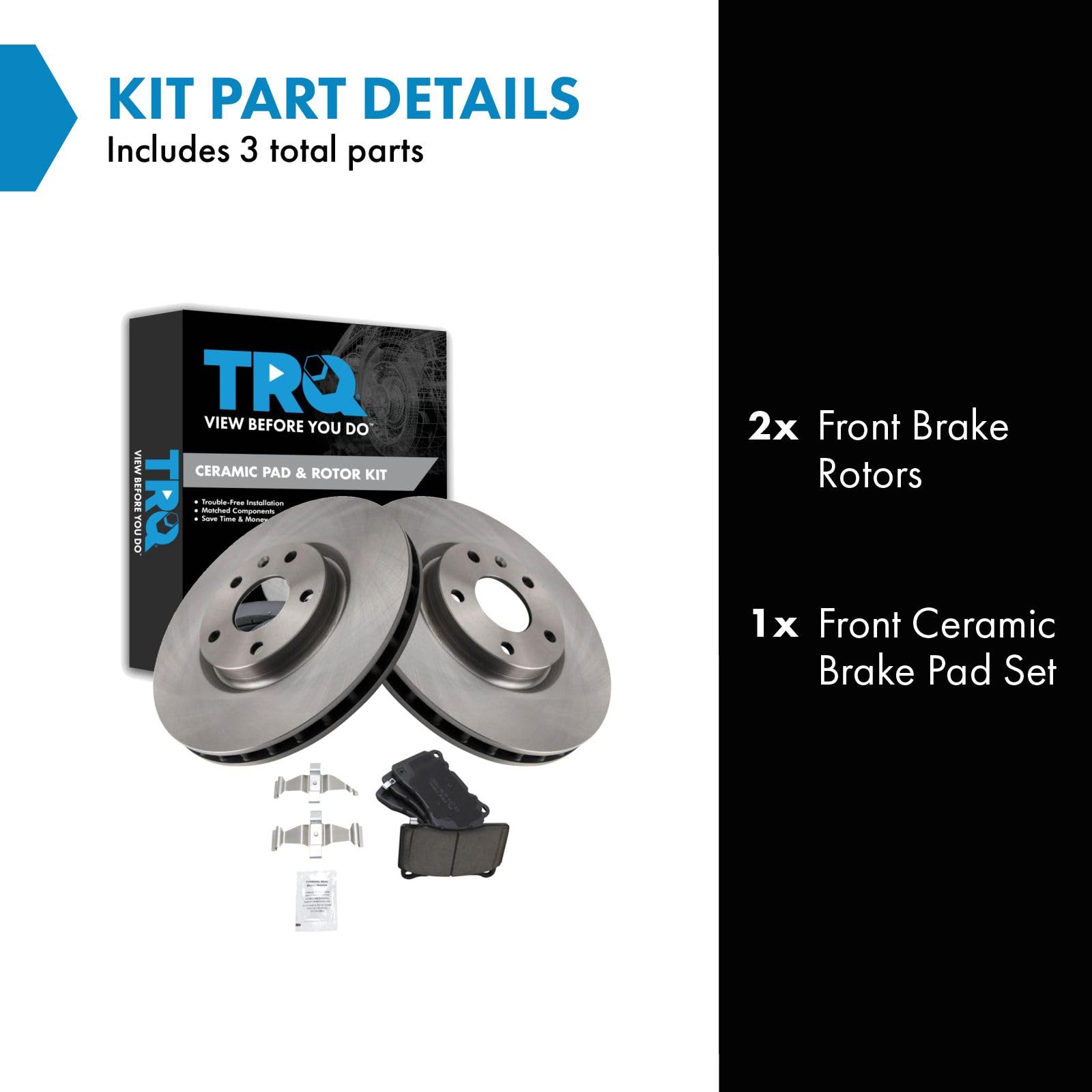Trq Brake Pad & Rotor Kit Brake Pads Brake Rotor Ceramic Compatible With 2014-2019 Chevrolet Corvette
