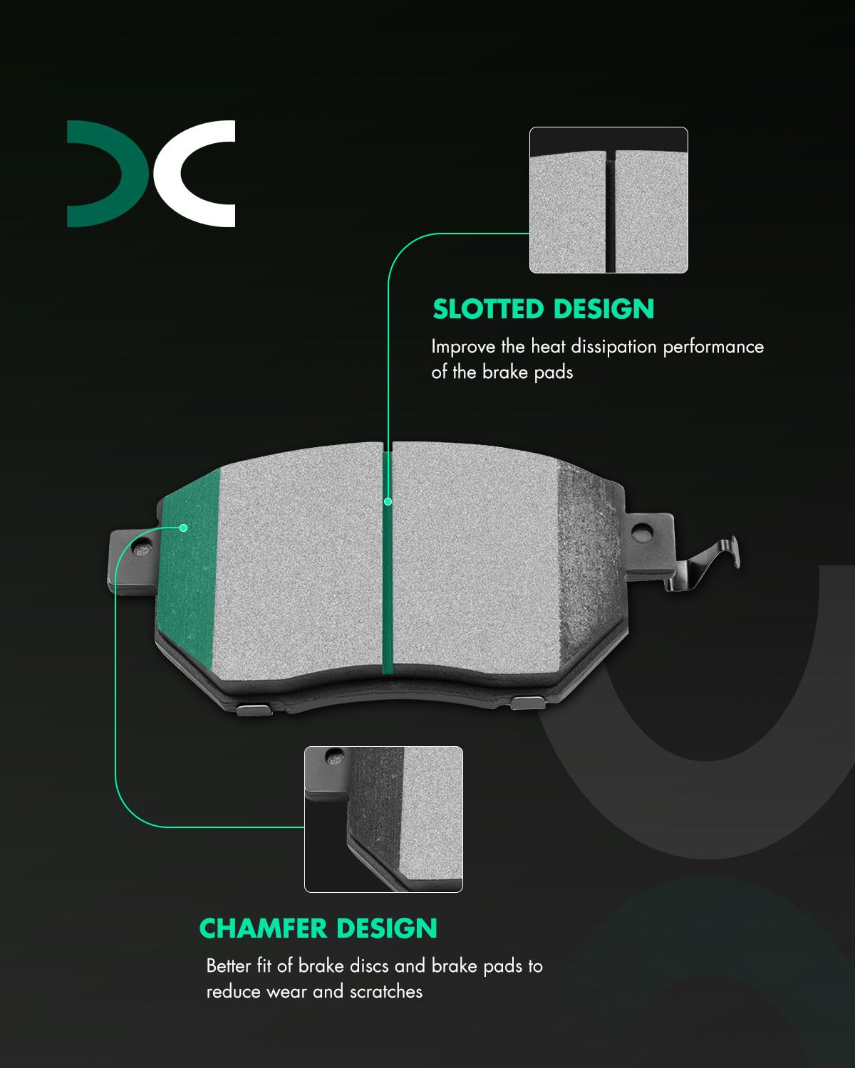 Scitoo D969 Front Ceramic Brake Pads Sets Fit For Nissan Altima | For Maxima | For Murano