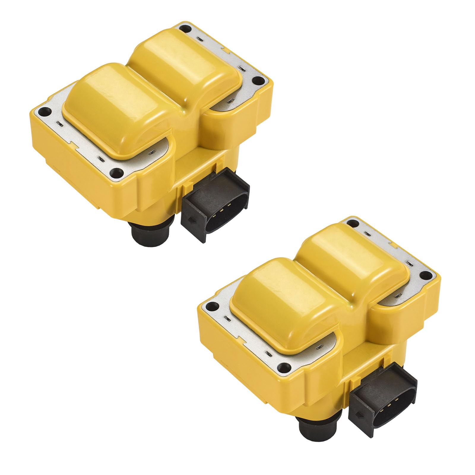Ena Set Of 2 Yellow Ignition Coil Pack Compatible With Ford Lincoln Mazda Mercury F150 F250 E150 Escort Explorer Mustang Ranger