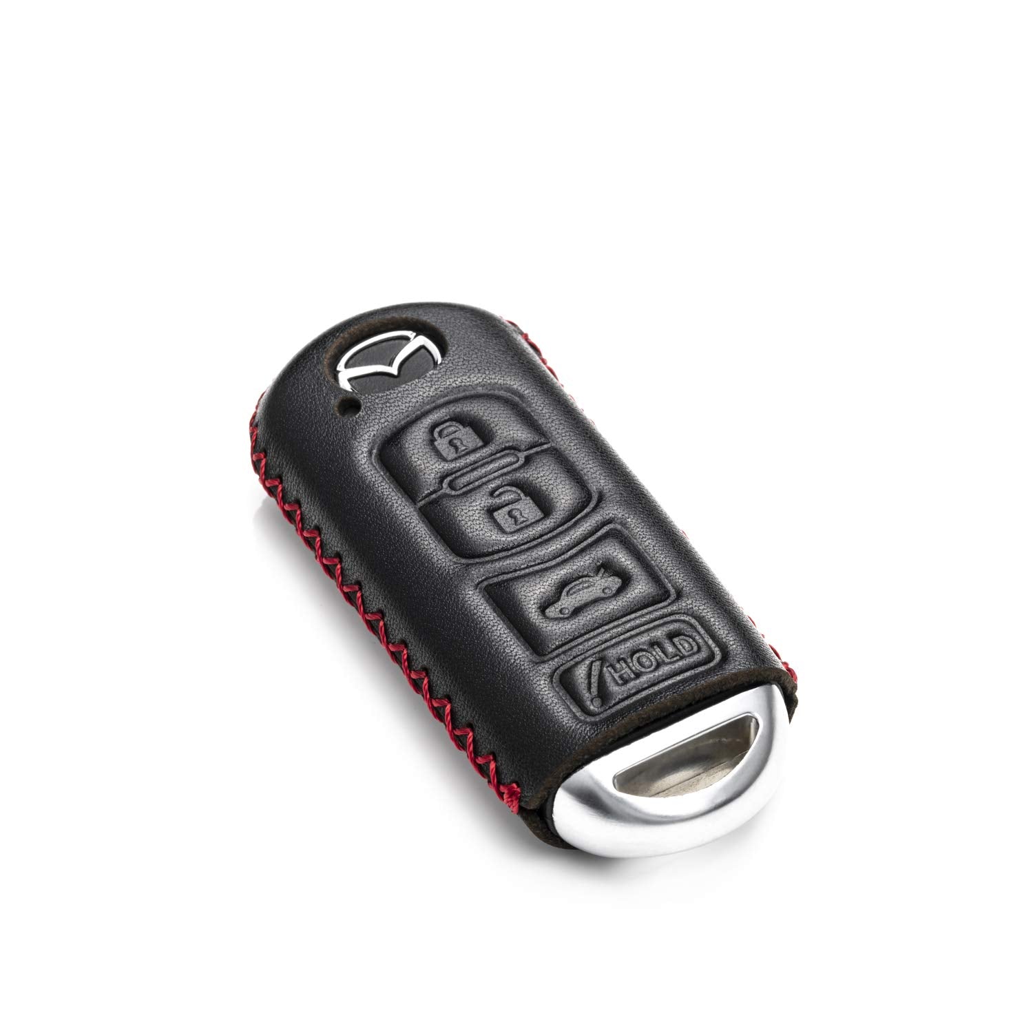 Vitodeco Genuine Leather Smart Key Fob Case Cover Protector Compatible For Mazda 3, 6, Cx-5, Cx-7, Cx-9, Mx-5 Miata, Atenza Axel