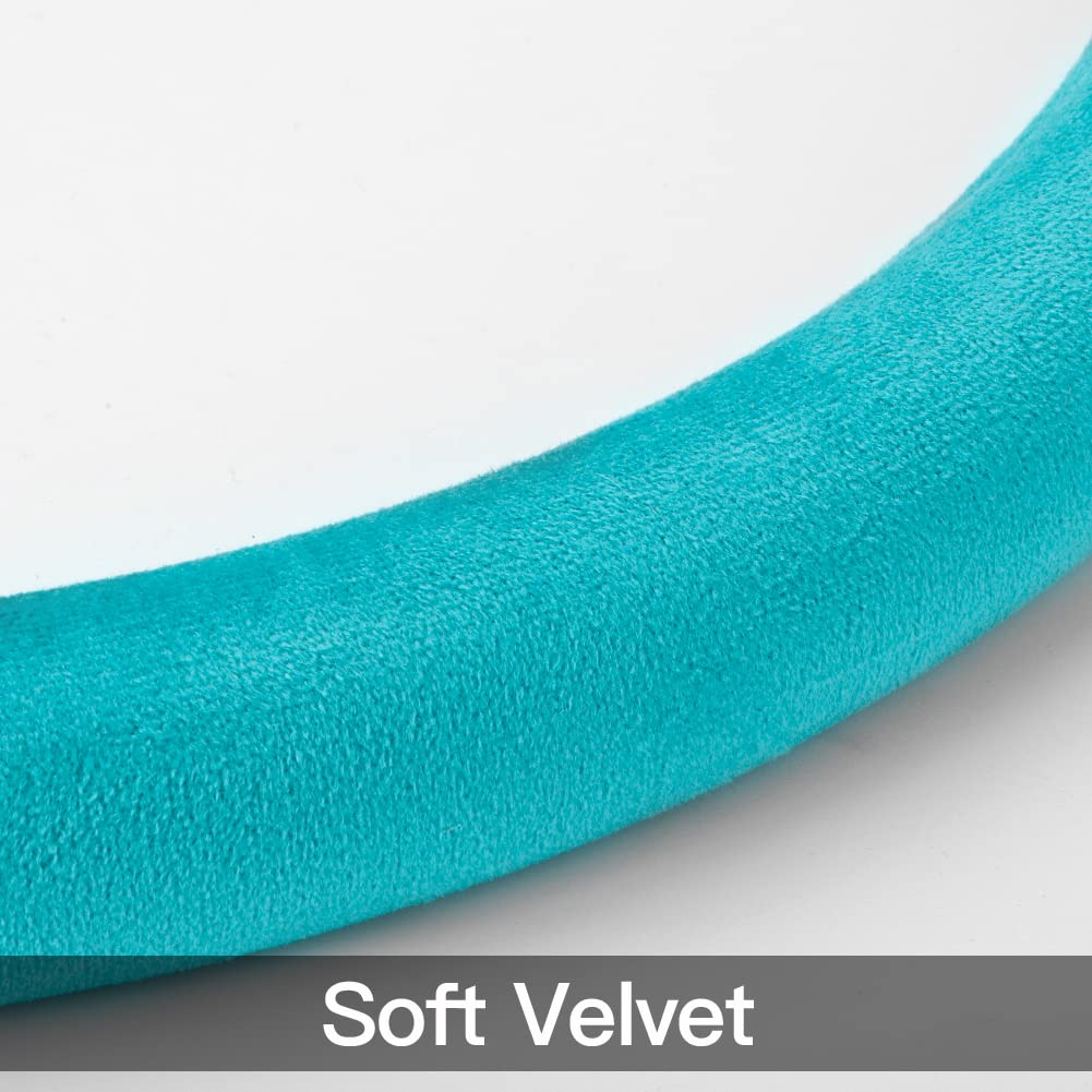 Otostar Soft Velvet Steering Wheel Cover, Universal Luxury Steering Wheel Protector Car Interior Accessories 15 Inch (Lake Blue)