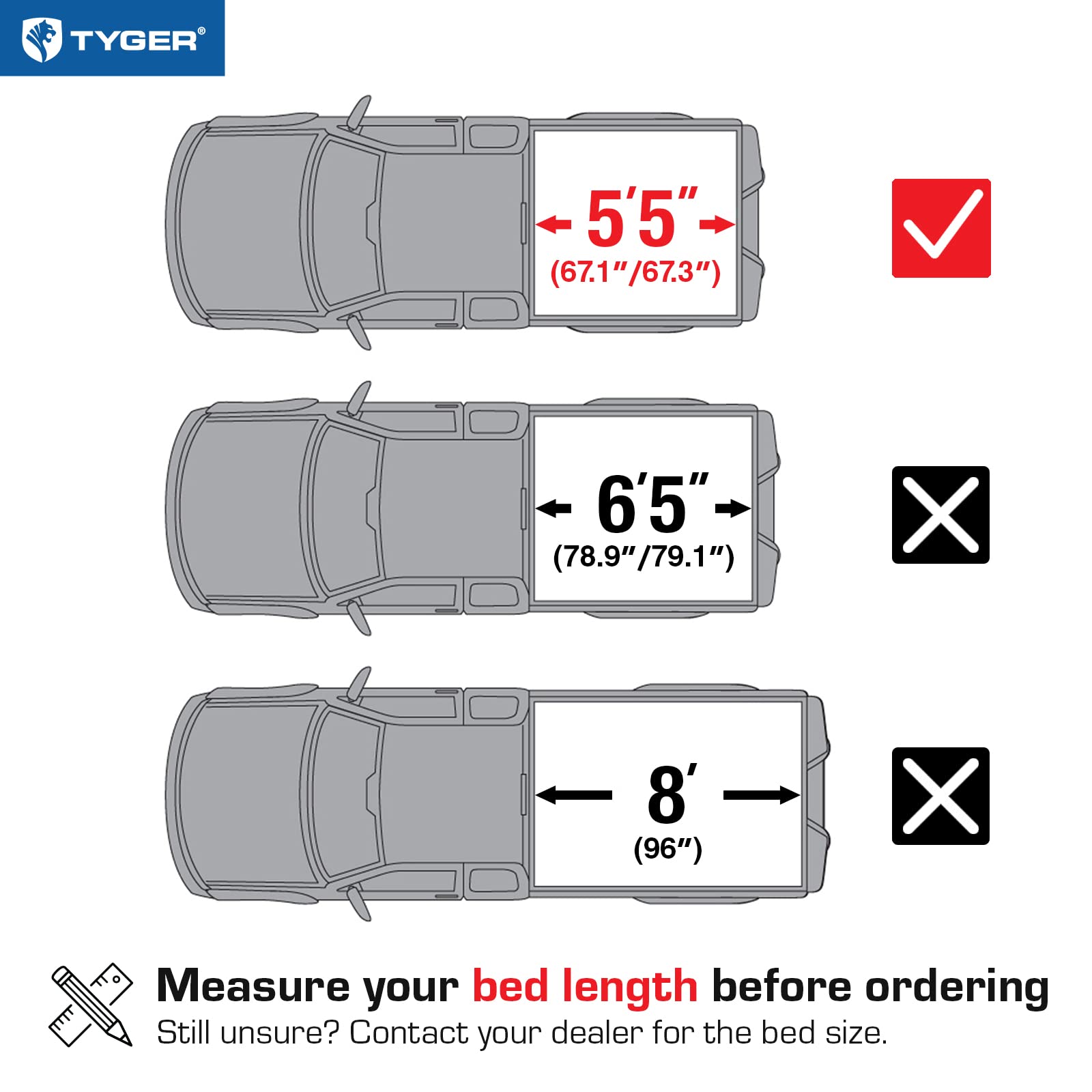 Tyger Auto T3 Soft Tri-Fold Truck Bed Tonneau Cover Compatible With 2004-2015 Nissan Titan Without Titan Box | Fleetside 5.5' Be