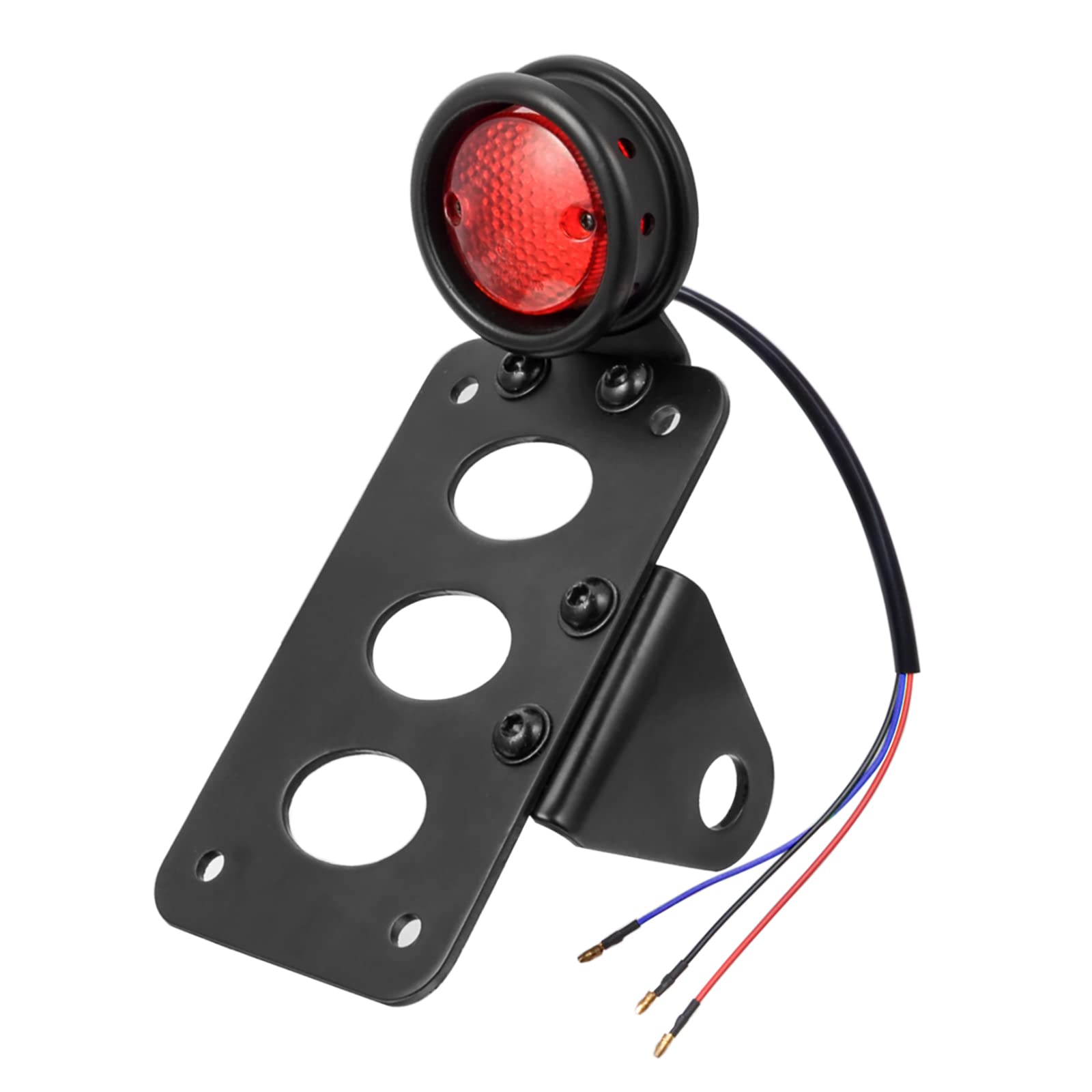 Amazicha LED Tail Rear Light 3/4'' Axle Hole Side Mount License Plate Bracket Brake Light Motorcycle Compatible for Harley Honda