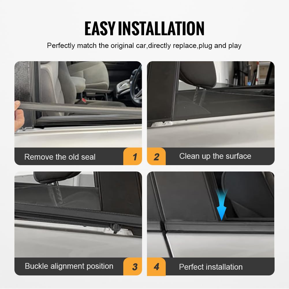 GZYF 4PCS Weatherstrip,Window Weather Stripping Moulding Trim Seal Belt for Honda Civic 2012 2013 2014 2015, Door Outside Trim S