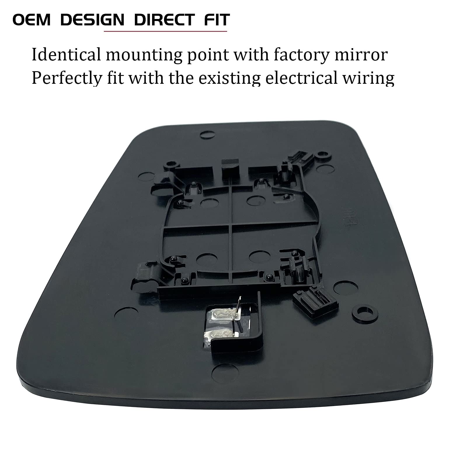Passenger Right Side Heated Mirror Glass Replacement For 2009-2018 Dodge Ram 1500 2500 - Side View Heated Convex Mirror Glass Wi