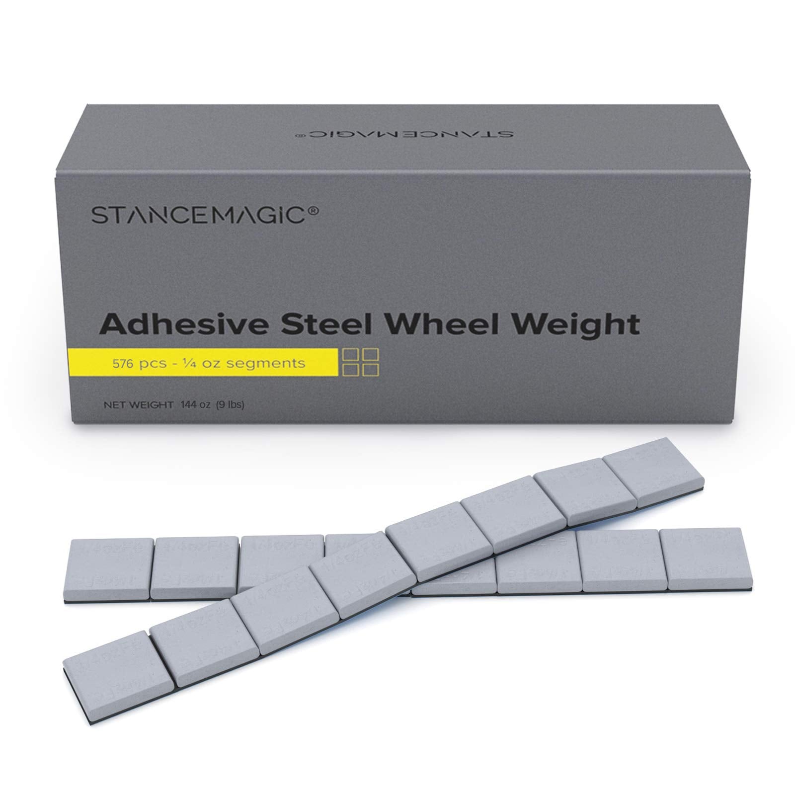 Stancemagic - 0.25Oz 1/4Oz - Gray Adhesive Stick On Wheel Weights, Easy Peel, Low Profile, Zinc Plated Steel Balancing Weights F