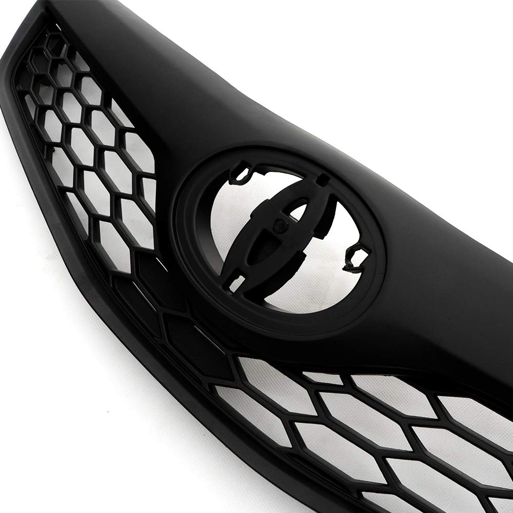 GRAND ORANGE Front Upper Grille Assembly for 2012-2014 Toyota Camry SE/XSE, Matte Black, ABS Plastic