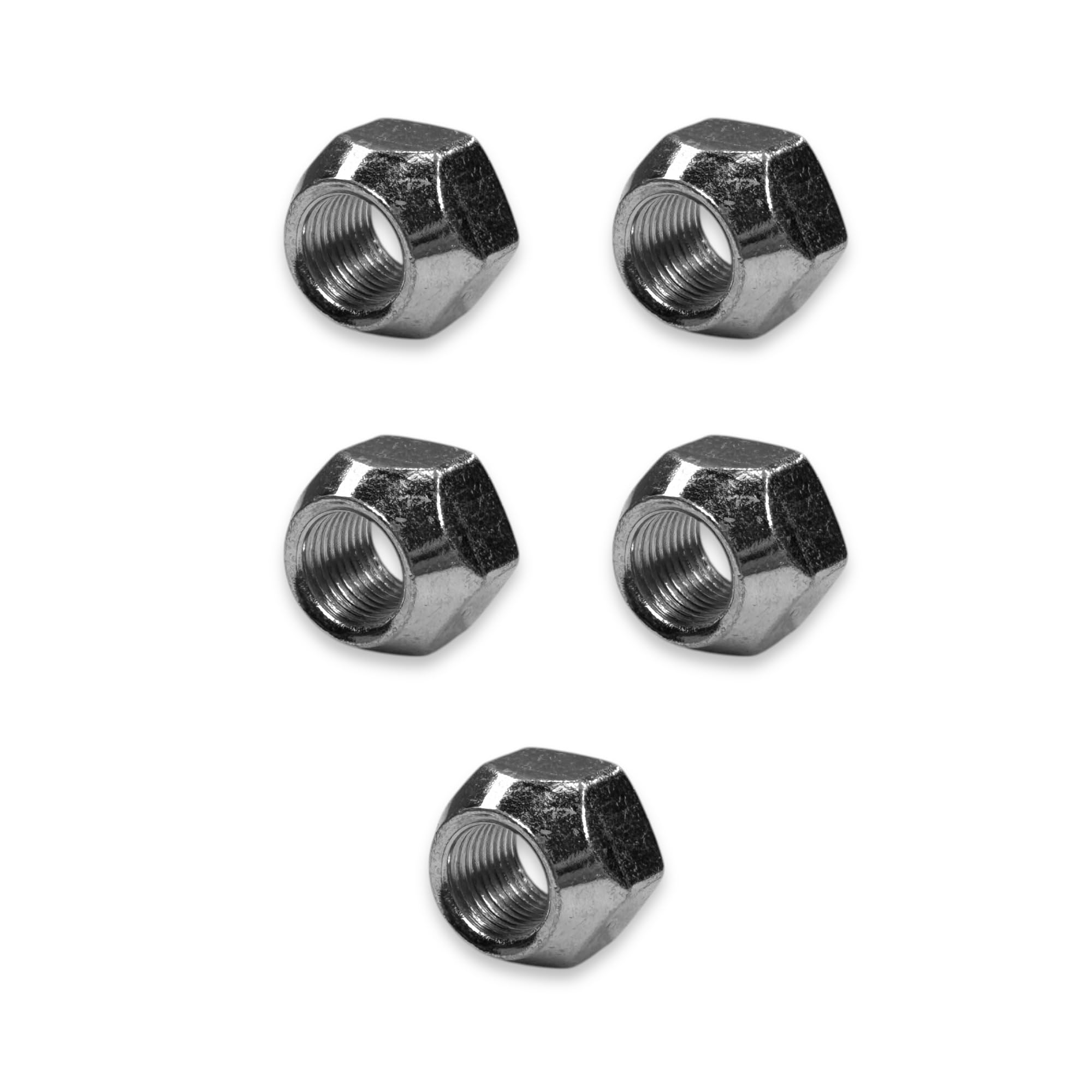 Five (5) 7/16-20 Zinc Plated Open End Acorn Lug Nuts | 3/4 Hex (BCP1026)