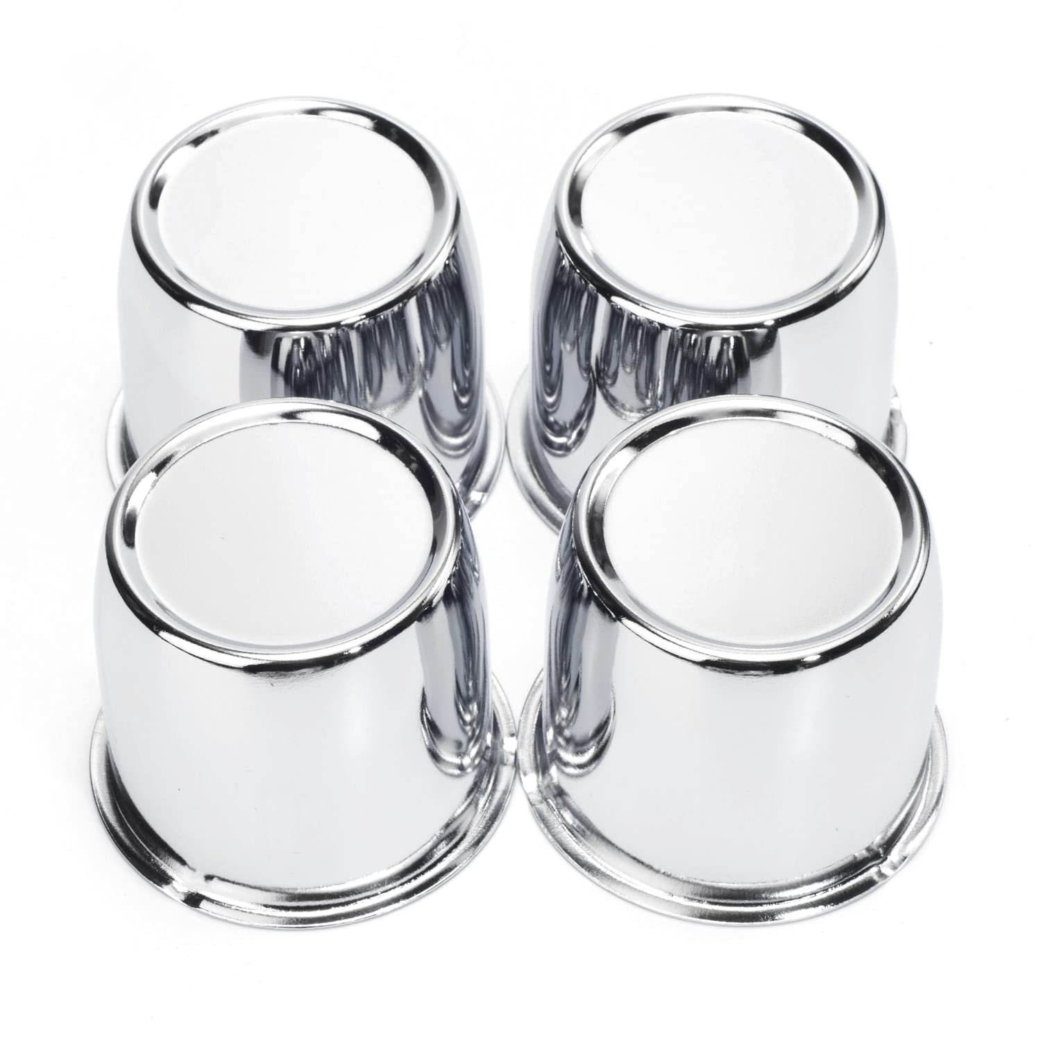 Rtrhinotuning 4Pcs 2.64Inch Push Through Wheel Center Caps Chrome Silver For Truck Wheels Rim Trailer