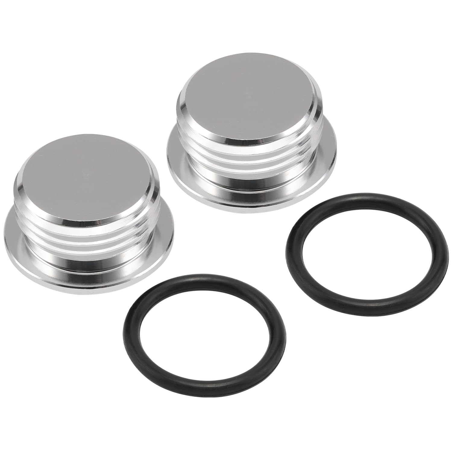 Podavelle 6An -6 Orb O-Ring Seal Boss Socket Port Plug Block Off Fitting Adapter Aluminum Silver, Pack Of 2