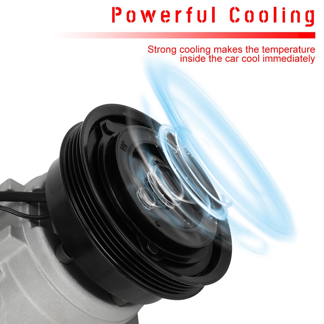 CCIYU A/C Compressor with Clutch 2003 2004-2005 for Kia Rio 1.6L Air Conditioning Compressor for 68123 A/C Air Compressor for Ca