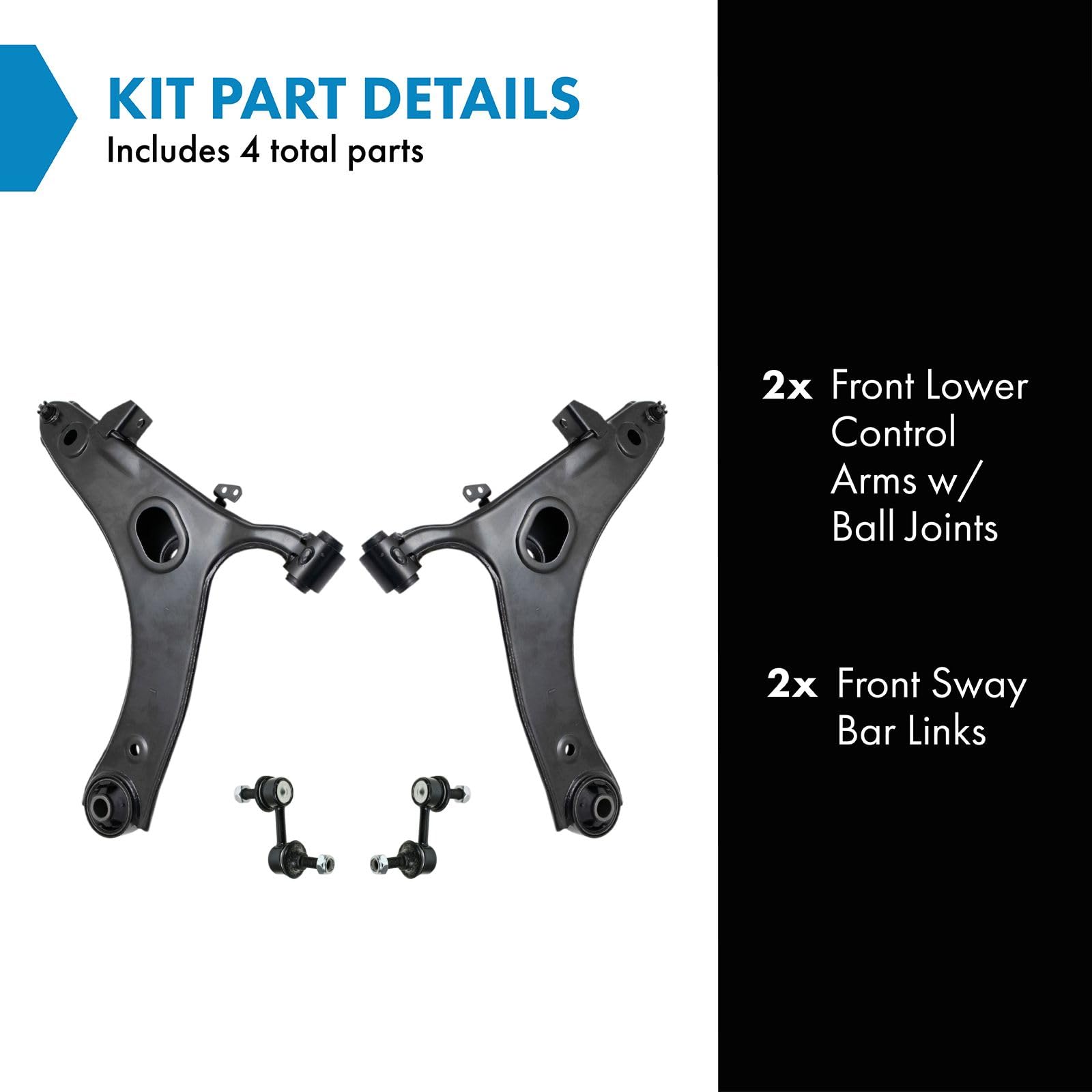 Trq Front Suspension Kit Control Arm With Ball Joint Sway Bar Stabilizer Link Compatible With 2009-2013 Subaru Forester 2011-201