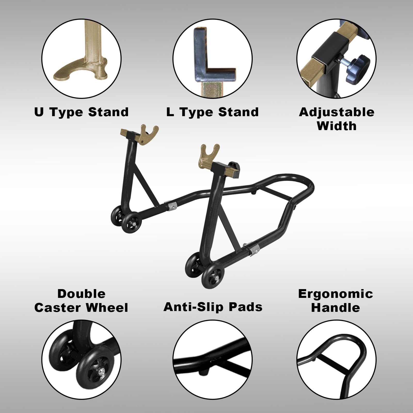 Jack Boss Motorcycle Stand Rear Combo Wheel Lift Stand, 500Lbs Capacity,Swingarm Spool Paddock Stand For Sport Bike,Fit For Yama