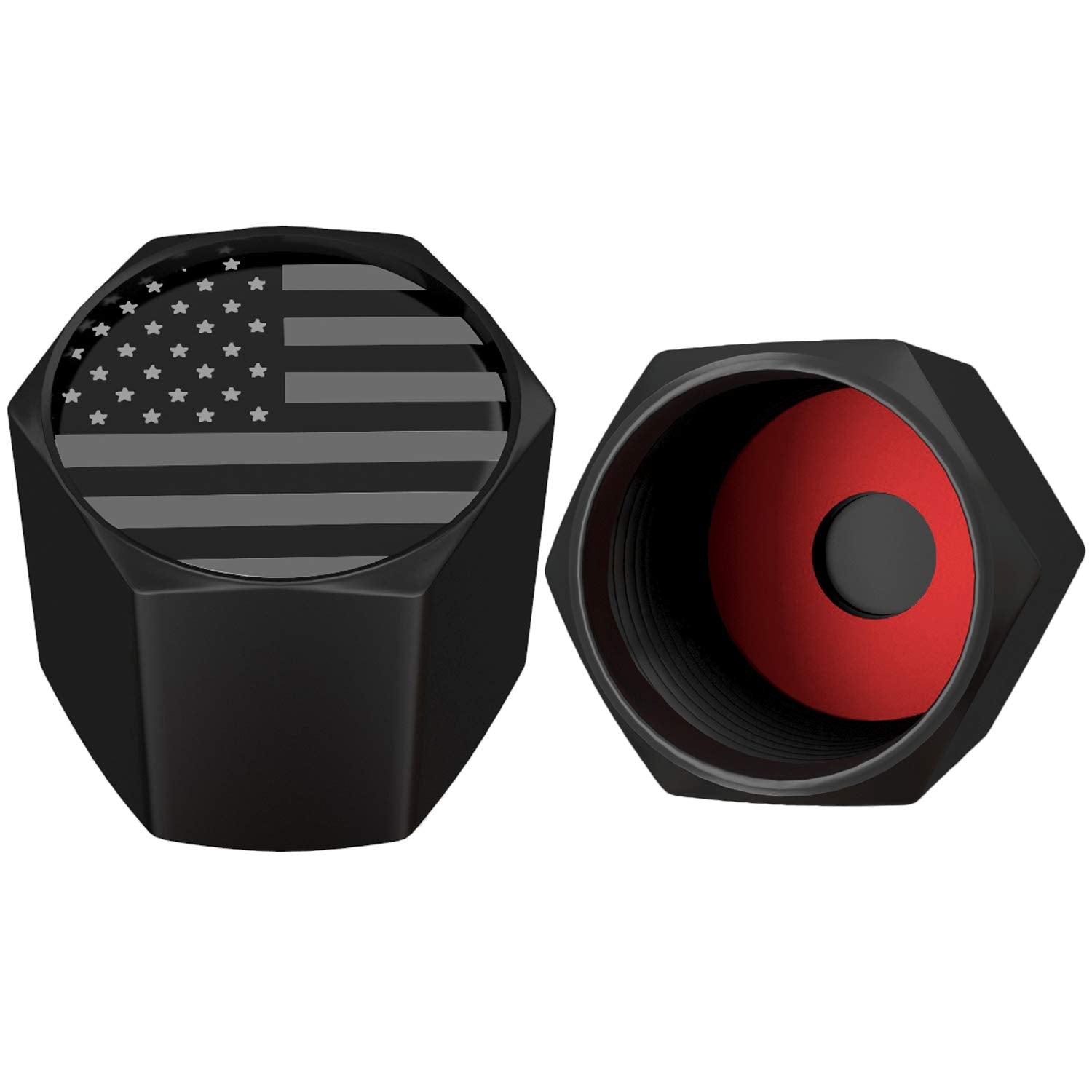 Samikiva American Flag Tire Valve Stem Caps, Usa With O Rubber Ring, Universal Stem Covers For Cars, Suvs, Bike, Bicycle, Trucks