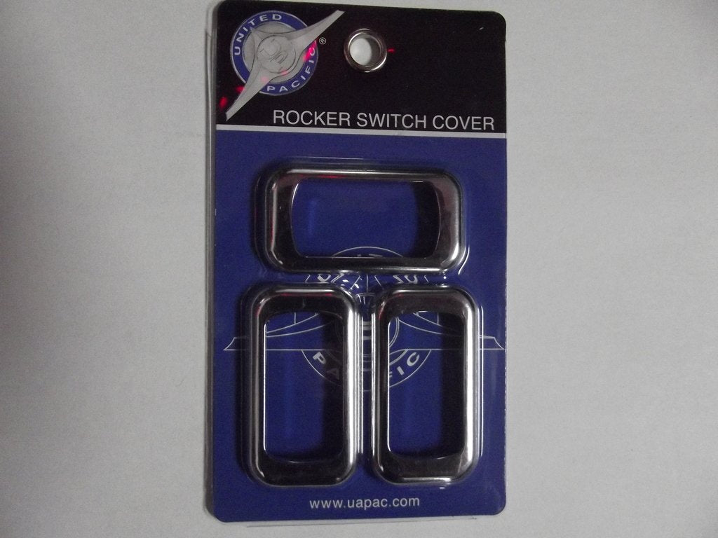 United Pacific 41074 - Rocker Switch Face Plate - Chrome Rocker Switch Trim (3 Pack)