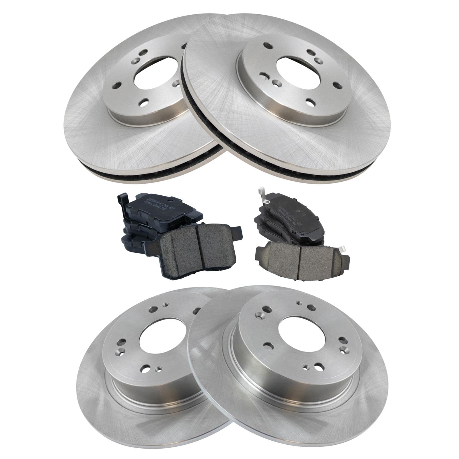 Trq Front And Rear Brake Pad & Rotor Kit Brake Pads Brake Rotor Ceramic Compatible With 2011-2014 Acura Tsx 2011-2012 Honda Acco