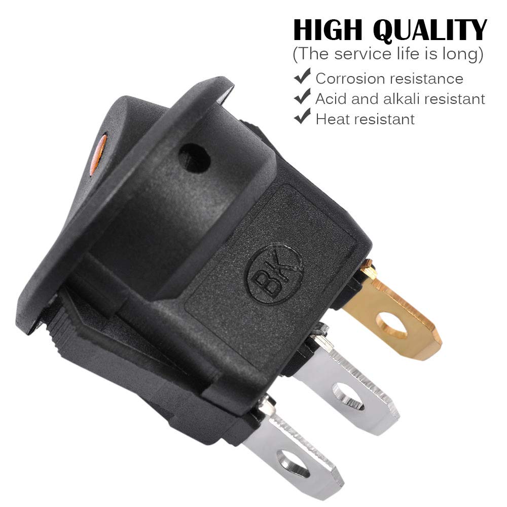 Autoec New 3Pc Car Truck Rocker Toggle Switch Yellow Light On-Off Control 12V