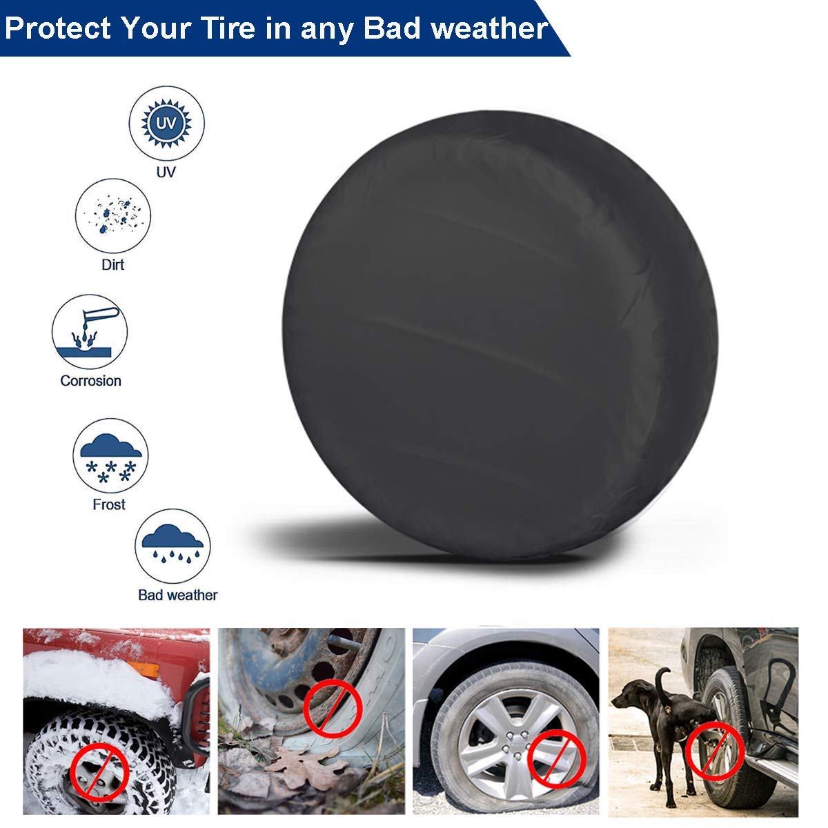 Aebitsry Tire Covers For Rv Wheel, (4 Pack) Wheel Covers Waterproof Oxford Sun Uv Tires Protector For Trailer, Camper,Universal