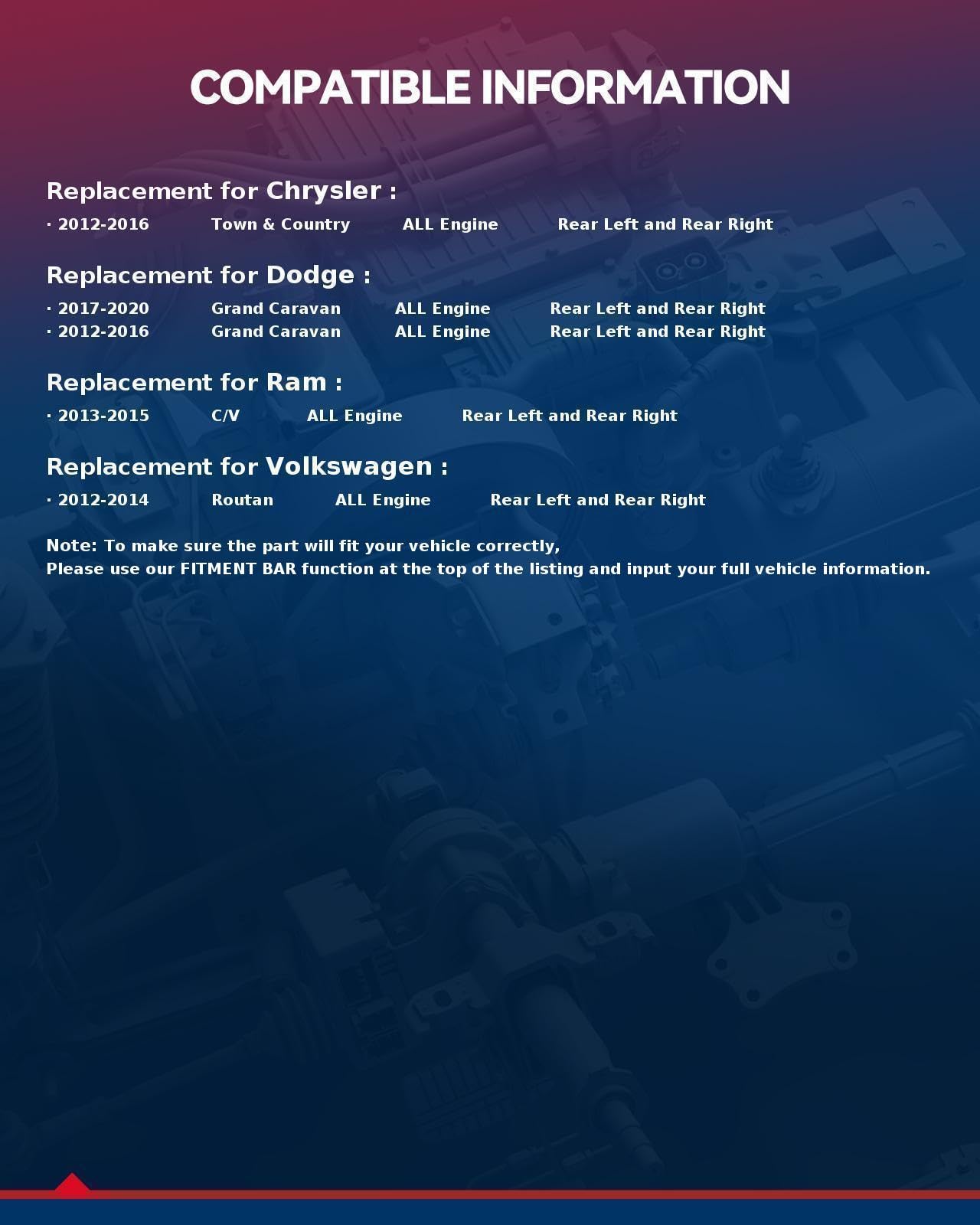 Kax Brake Caliper 18B5398+18B5399, Dodge Grand Caravan 2012-2020, Chrysler Town & Country 2012-2016, Ram C/V 2013-2015, Volkswag